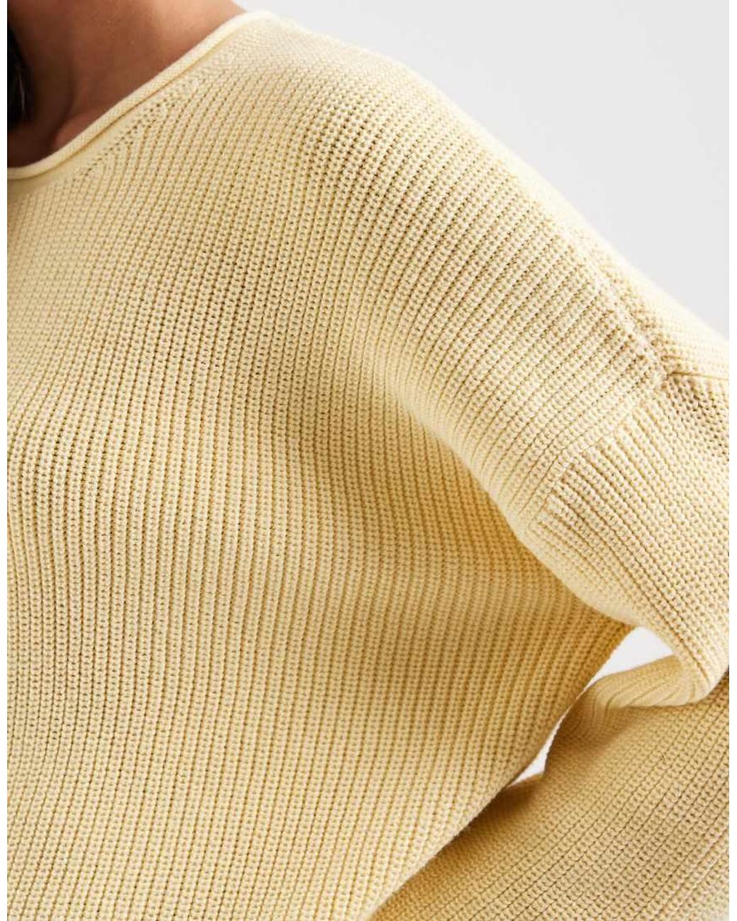 Hollister Natural Knitted Boxy Crew Neck Jumper