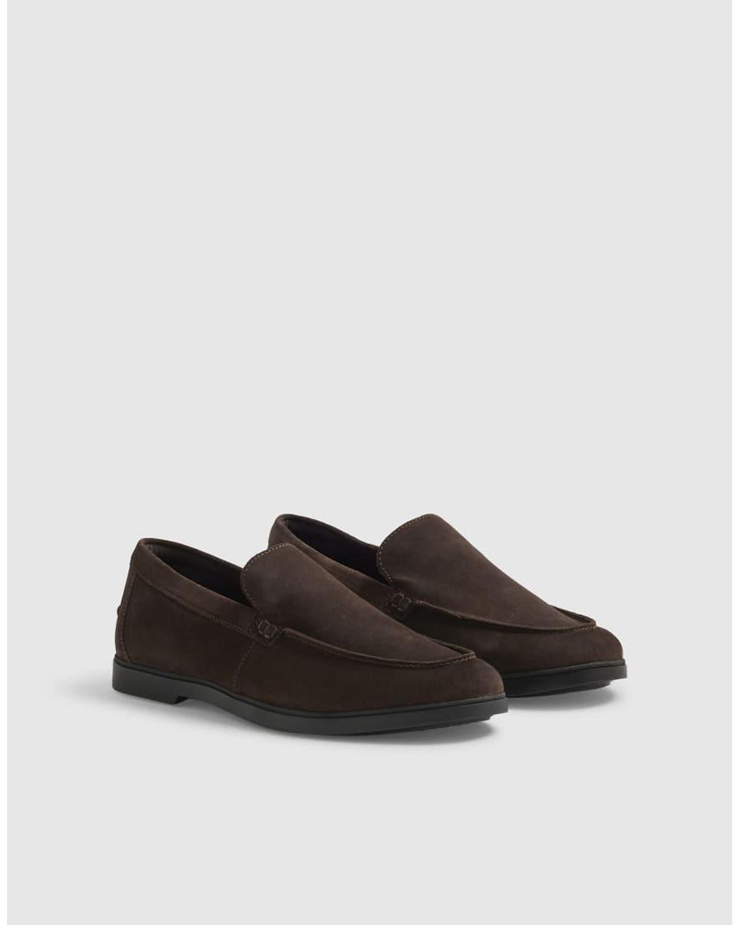 River Island Black Suede Deconstructed Loafers for men
