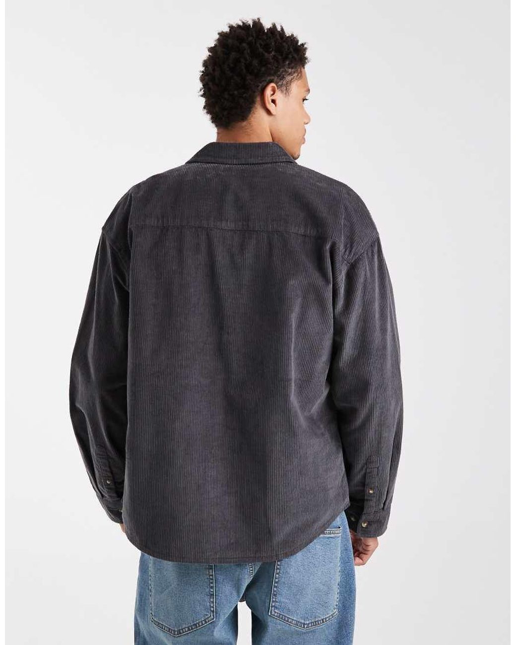 ASOS Blue Oversized Cord Shirt for men
