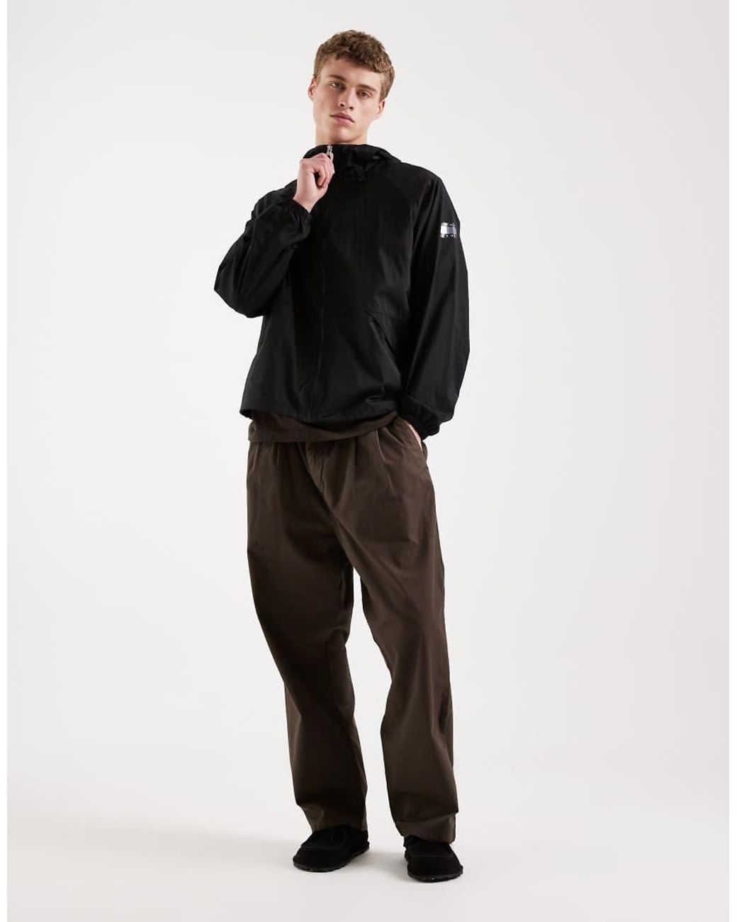 Tommy Hilfiger Black Signature Windbreaker Jacket for men