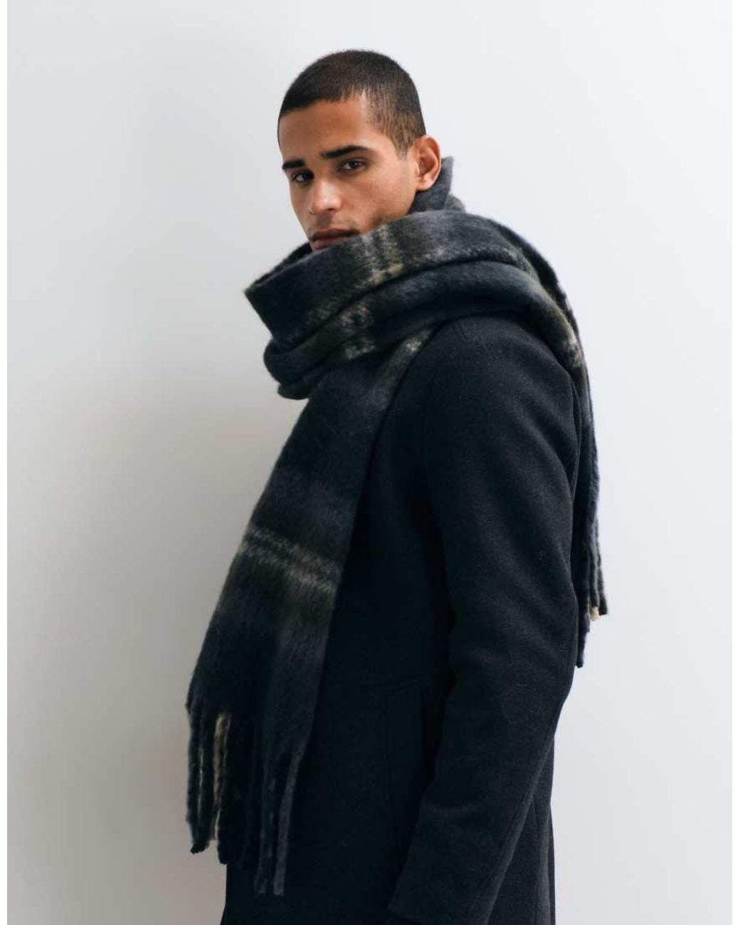 Jack & Jones Blue Chunky Wool Look Scarf for men