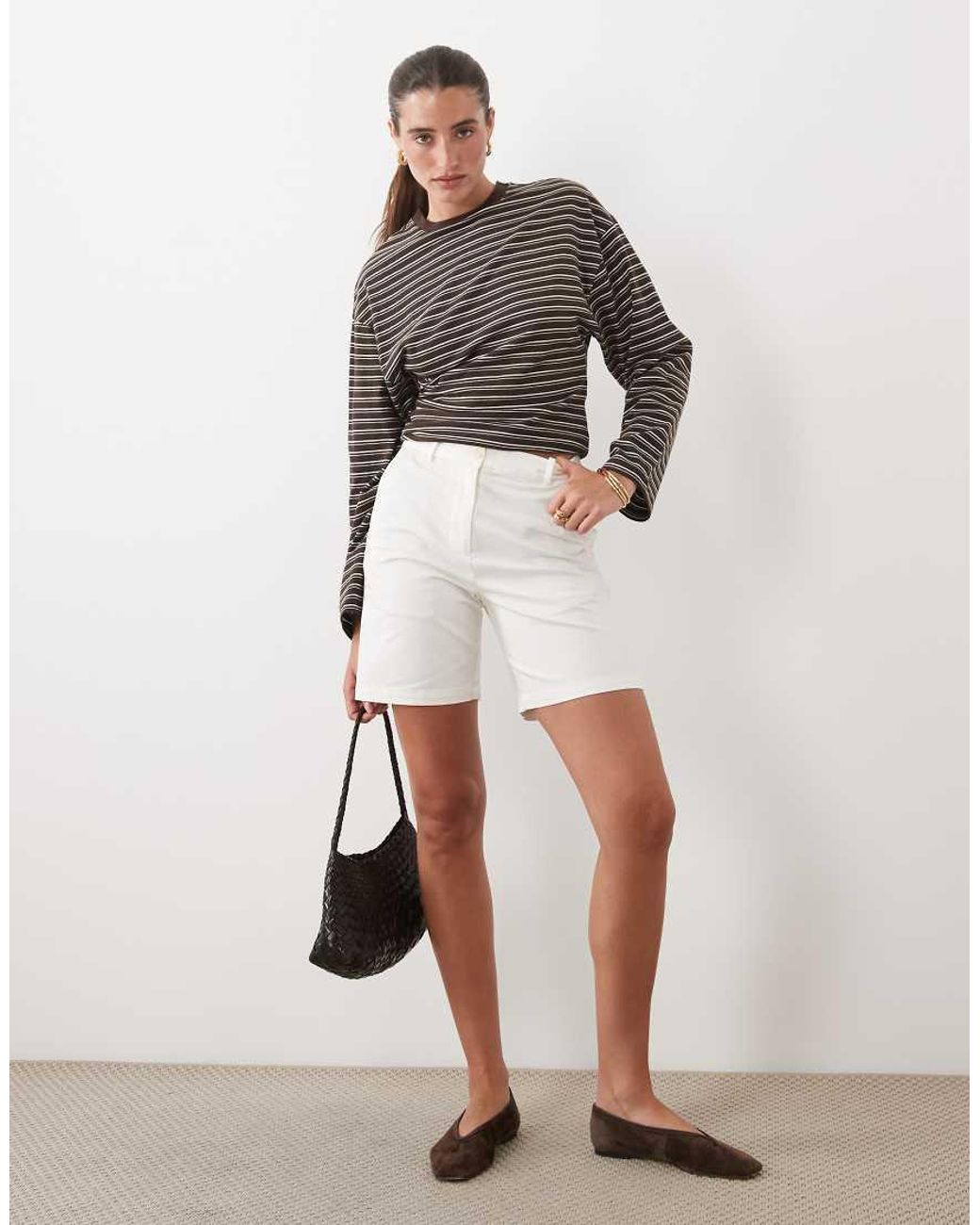 Gant White High Waist Mom Shorts
