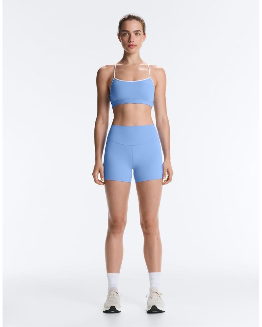 Oysho Blue Comfortlux High-Rise 10Cm Hot Pants