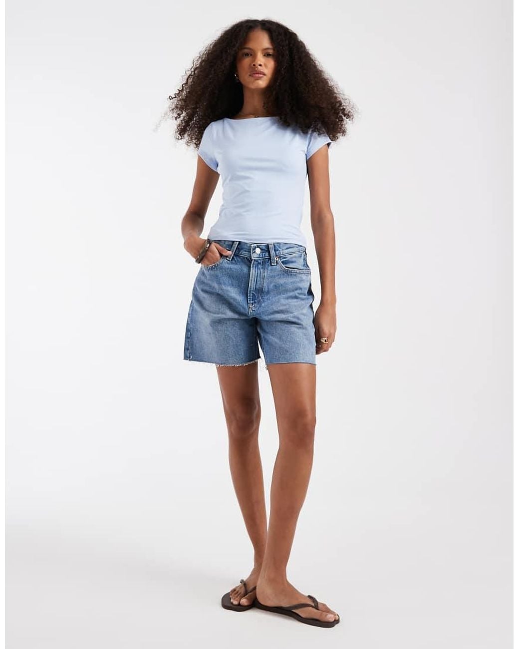 Hollister White Seamless Slash Neck Top