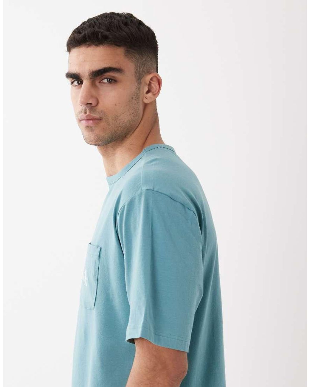 Calvin Klein Blue Icon Cotton Stretch Loungewear T-shirt for men