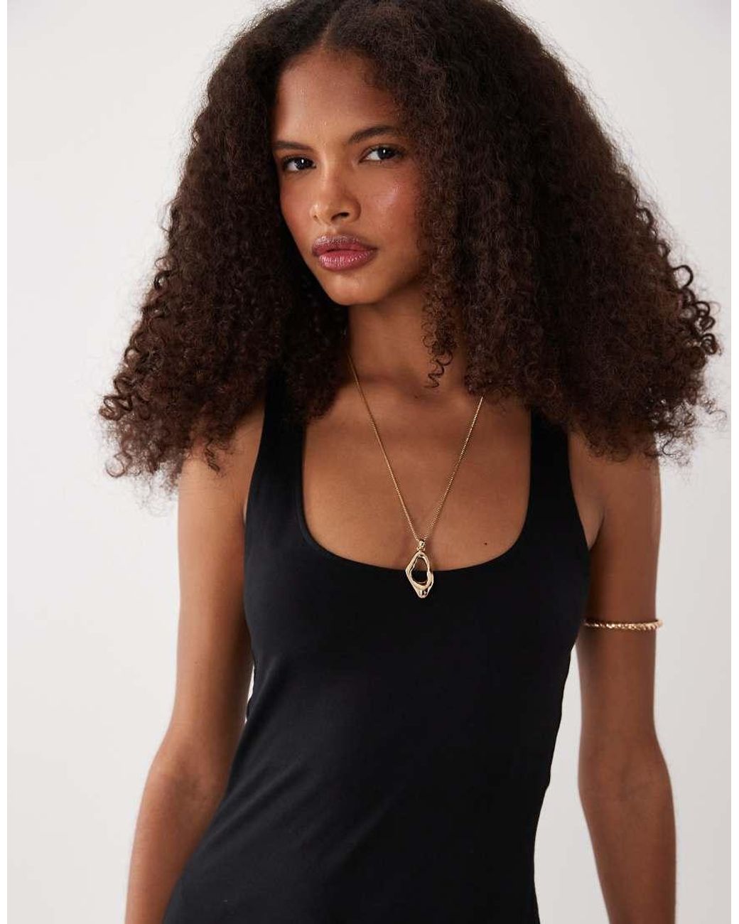 ASOS Black Scoop Neck Maxi Dress