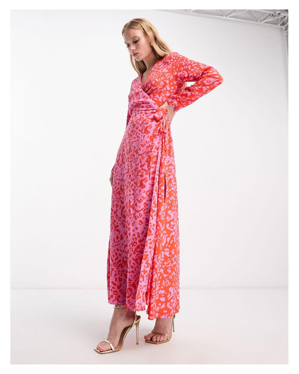 Ganni barra crepe 2025 dress pink