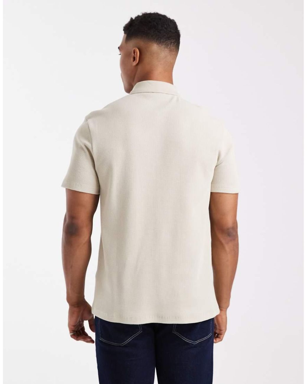ASOS White Regular Fit Zip Polo for men