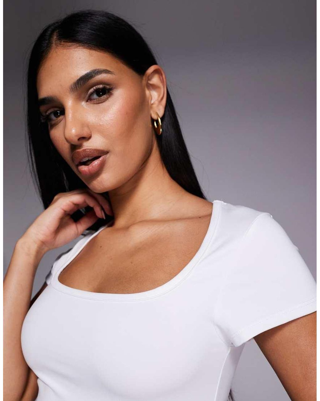 4505 Gray Active Square Cap Sleeve Top