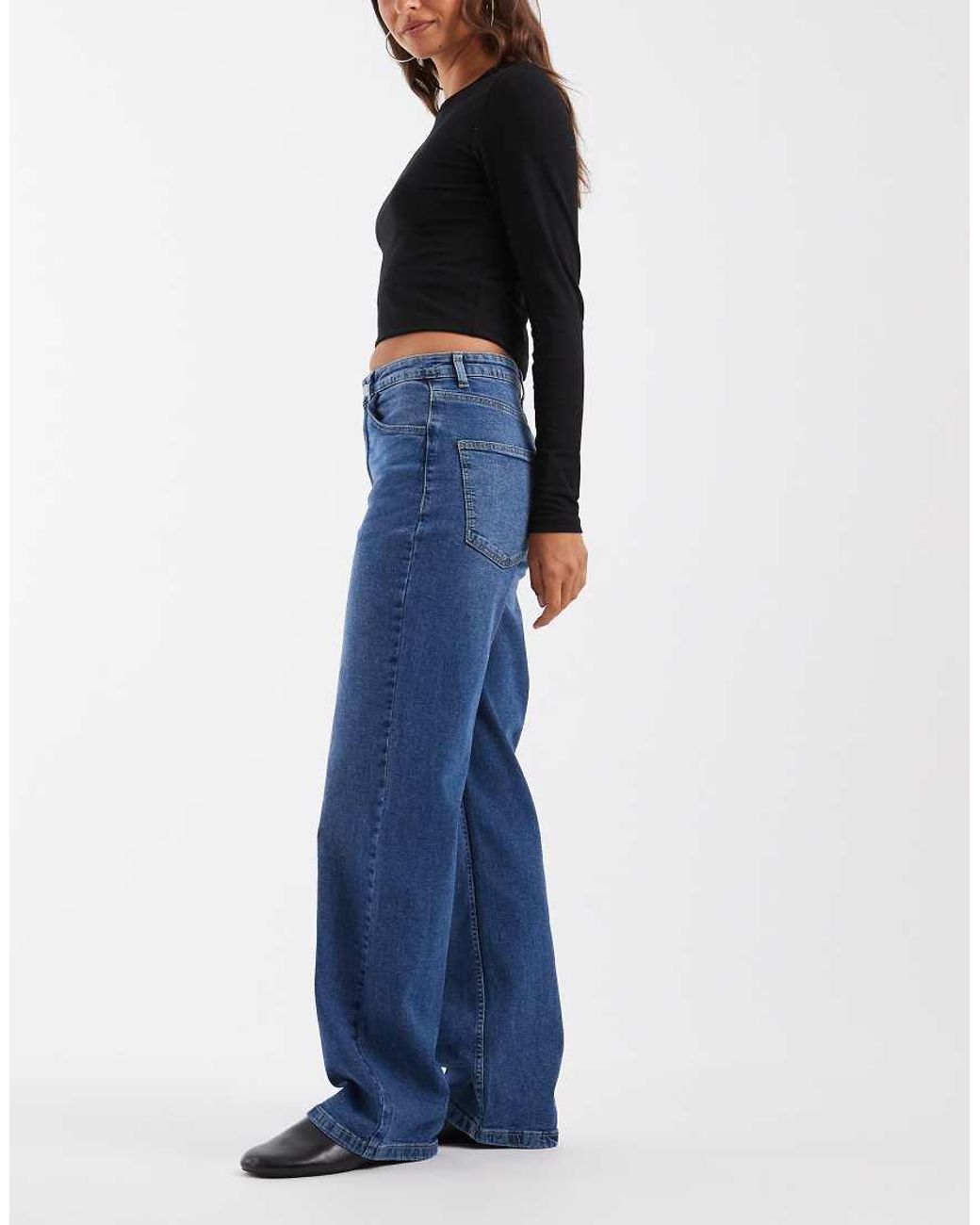 Vero Moda Blue High Rise Wide Leg Jeans