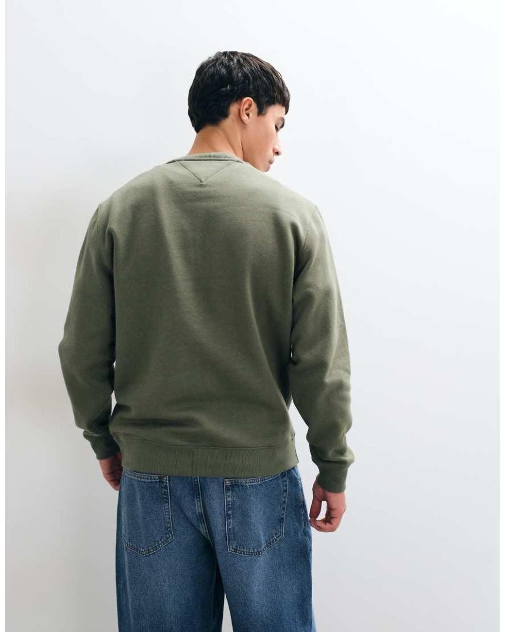 Tommy Hilfiger Green Flag Logo Crewneck Sweatshirt for men