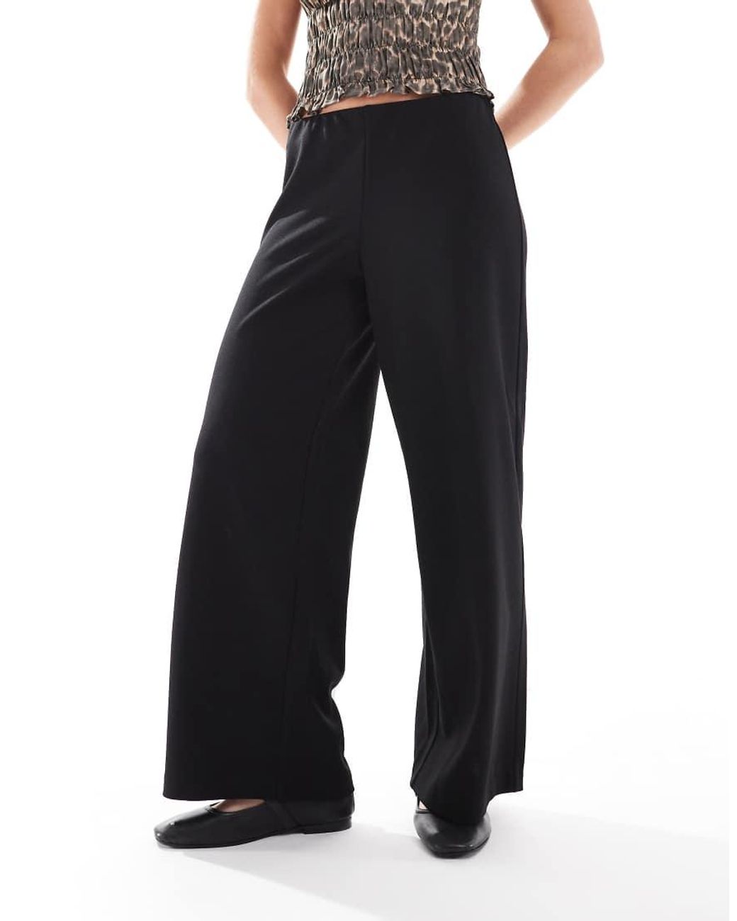 Vero Moda Blue Jersey Crepe Wide Leg Trousers