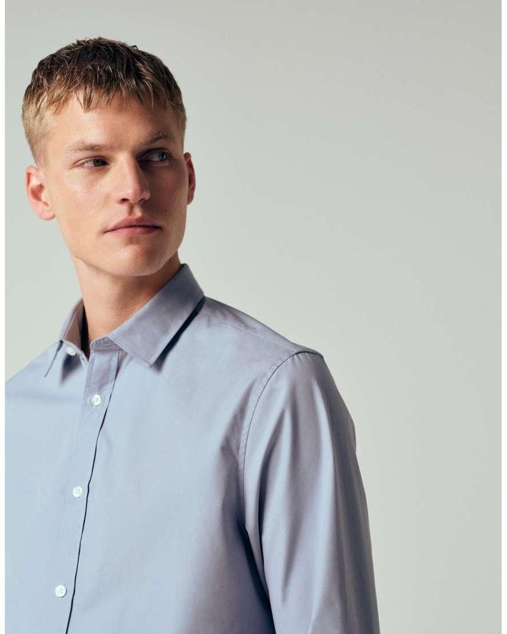 ASOS Blue Regular Fit Smart Poplin Shirt for men