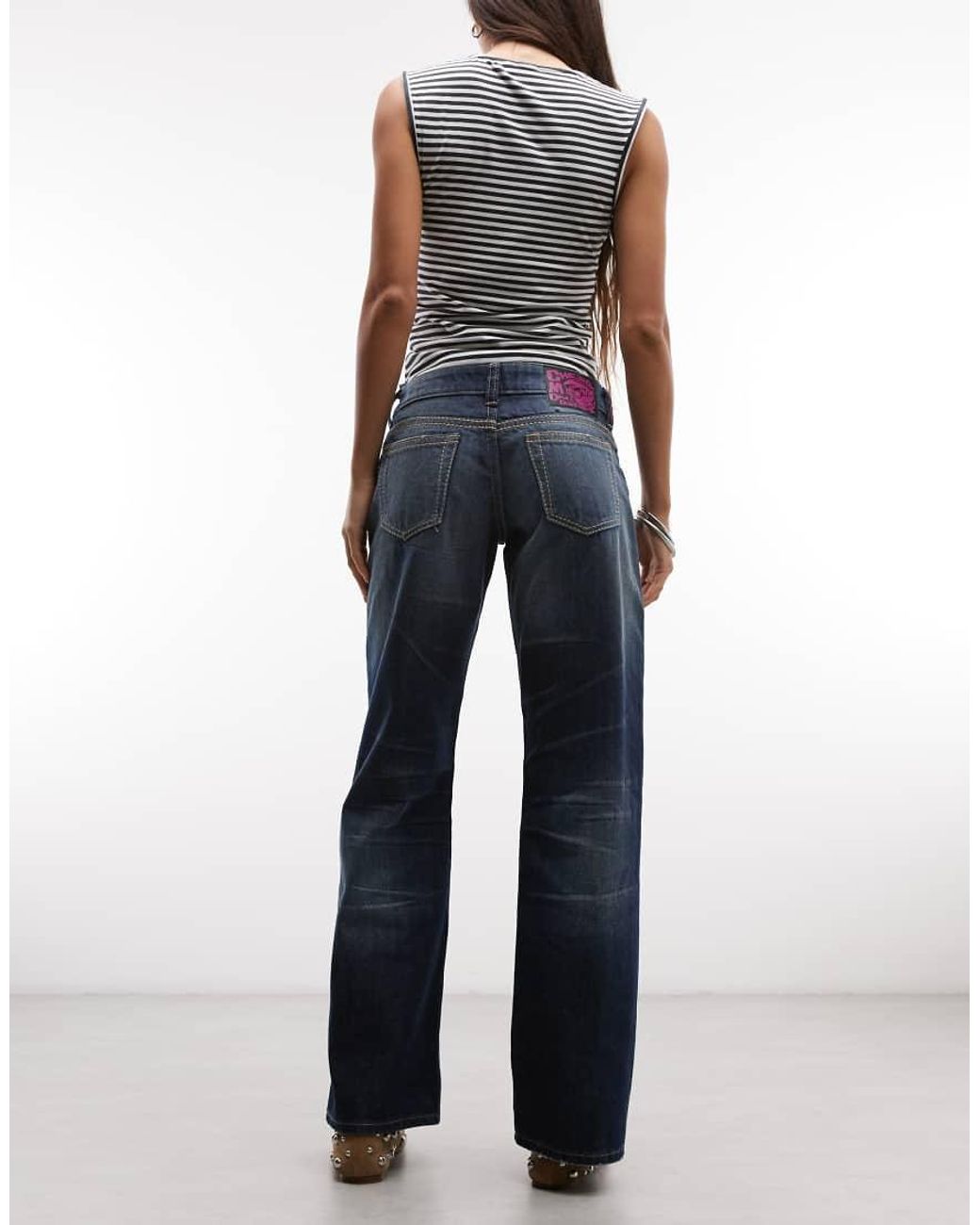 Cheap Monday Blue Messy Loose Fit Denim Jeans