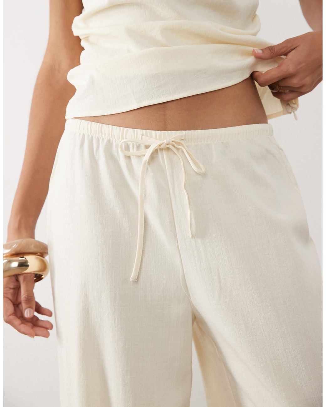 Mango Natural Riga Relaxed Pants