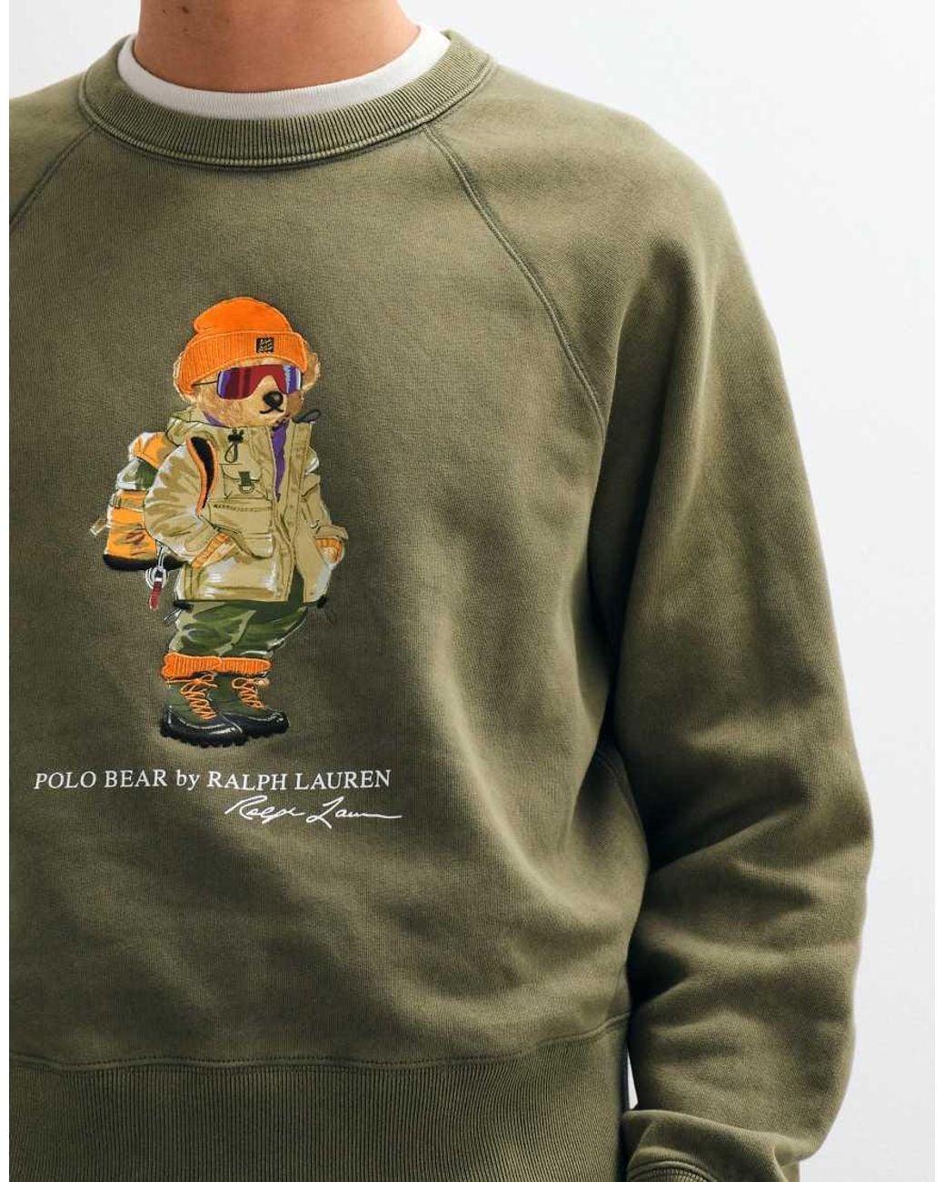 Polo Ralph Lauren Green Seasonal Bear Print Sweatshirt for men