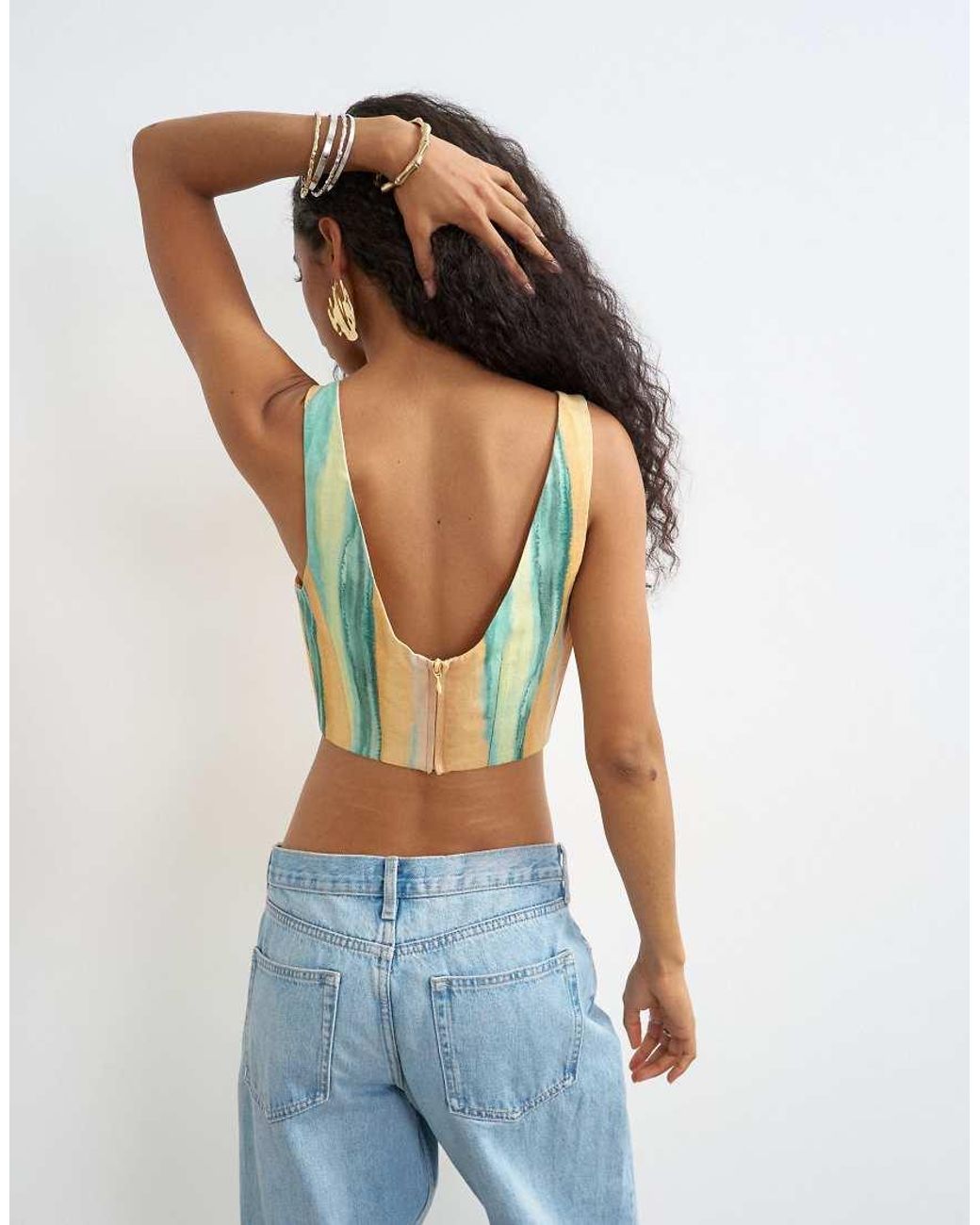 TOPSHOP Green Co-ord Scoop Cropped Cami