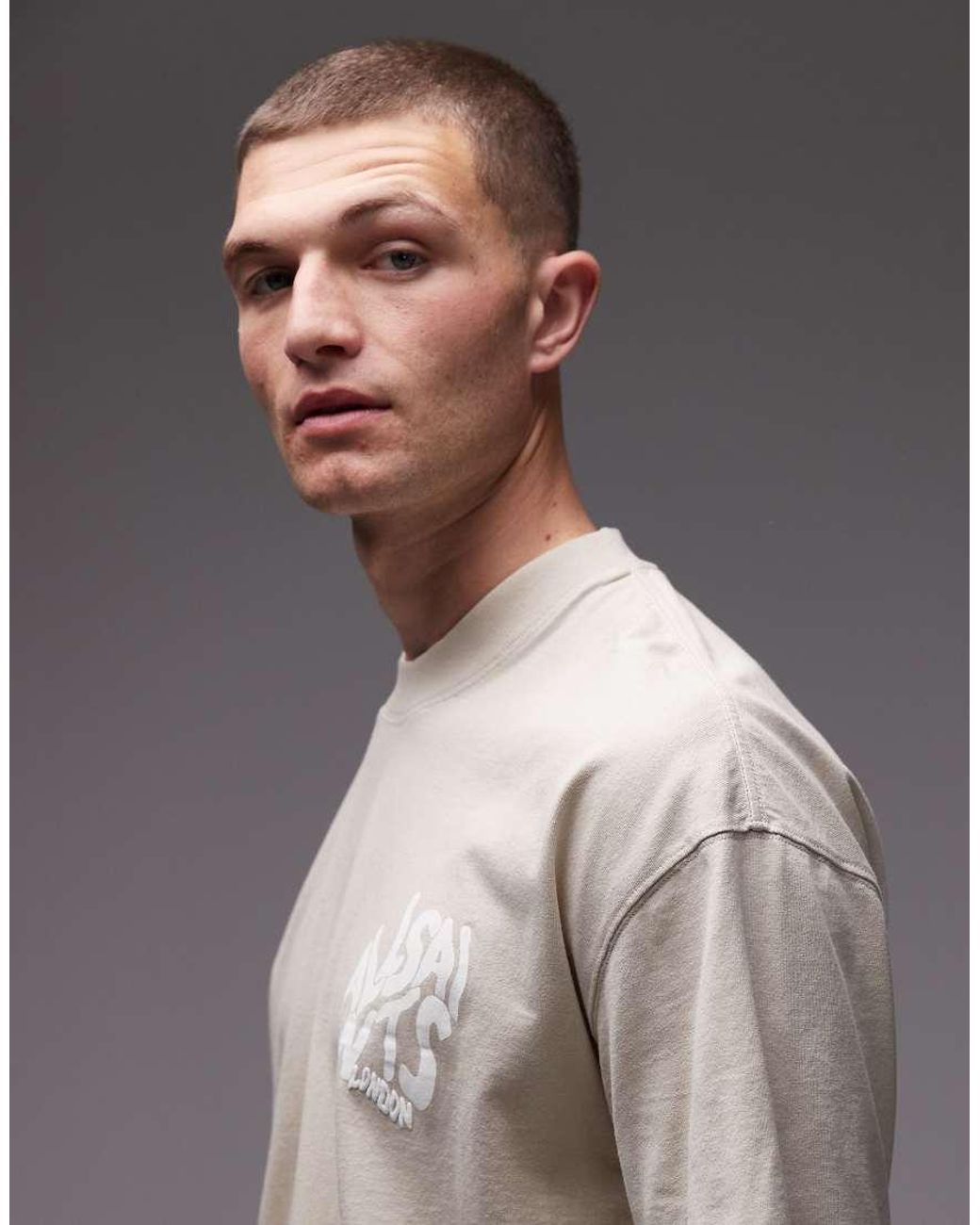 AllSaints Gray Orlando Crew T-shirt for men