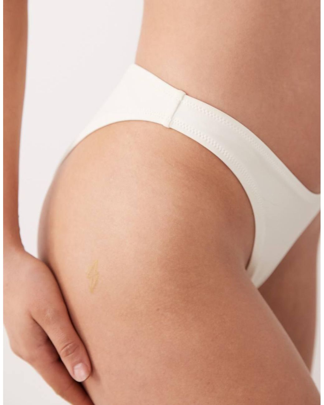 Miss Selfridge White Mix And Match V Front High Leg Bottom