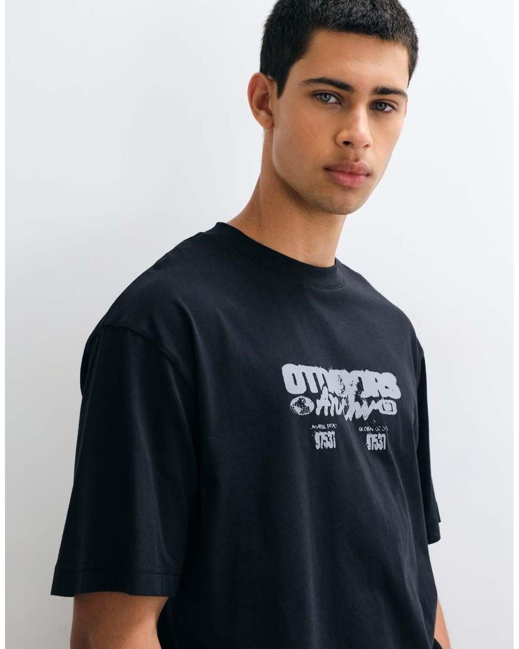ASOS Blue Relaxed T-shirt With Mountain Graphic for men