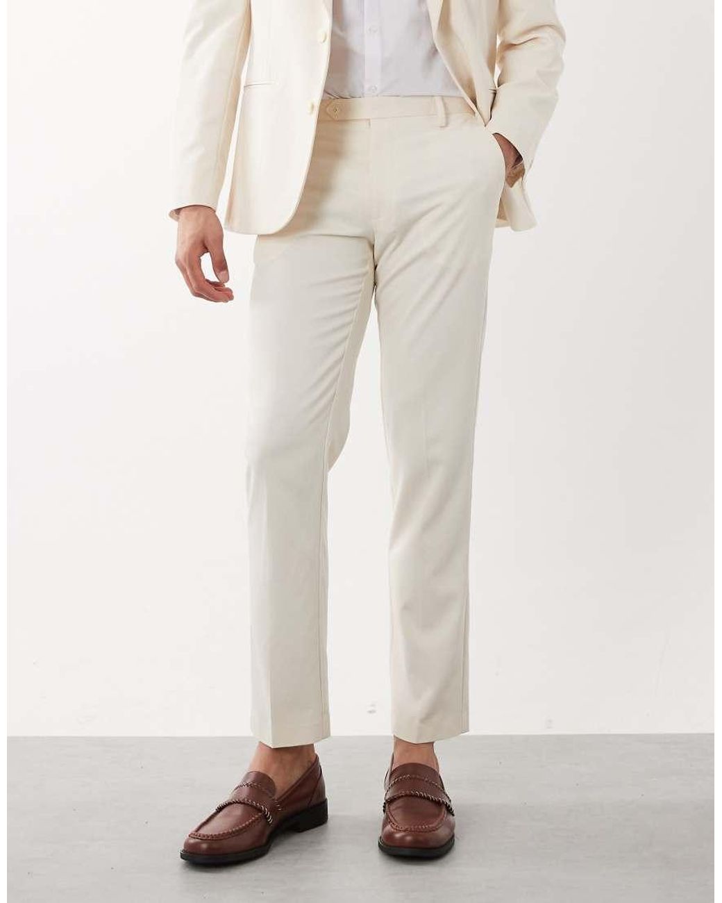 ASOS White Slim Suit Trousers for men
