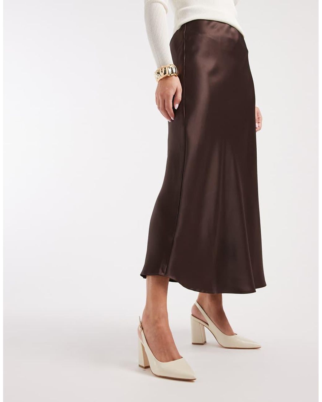 SEQWL Brown Hogan Sling Back Block Heeled Shoes