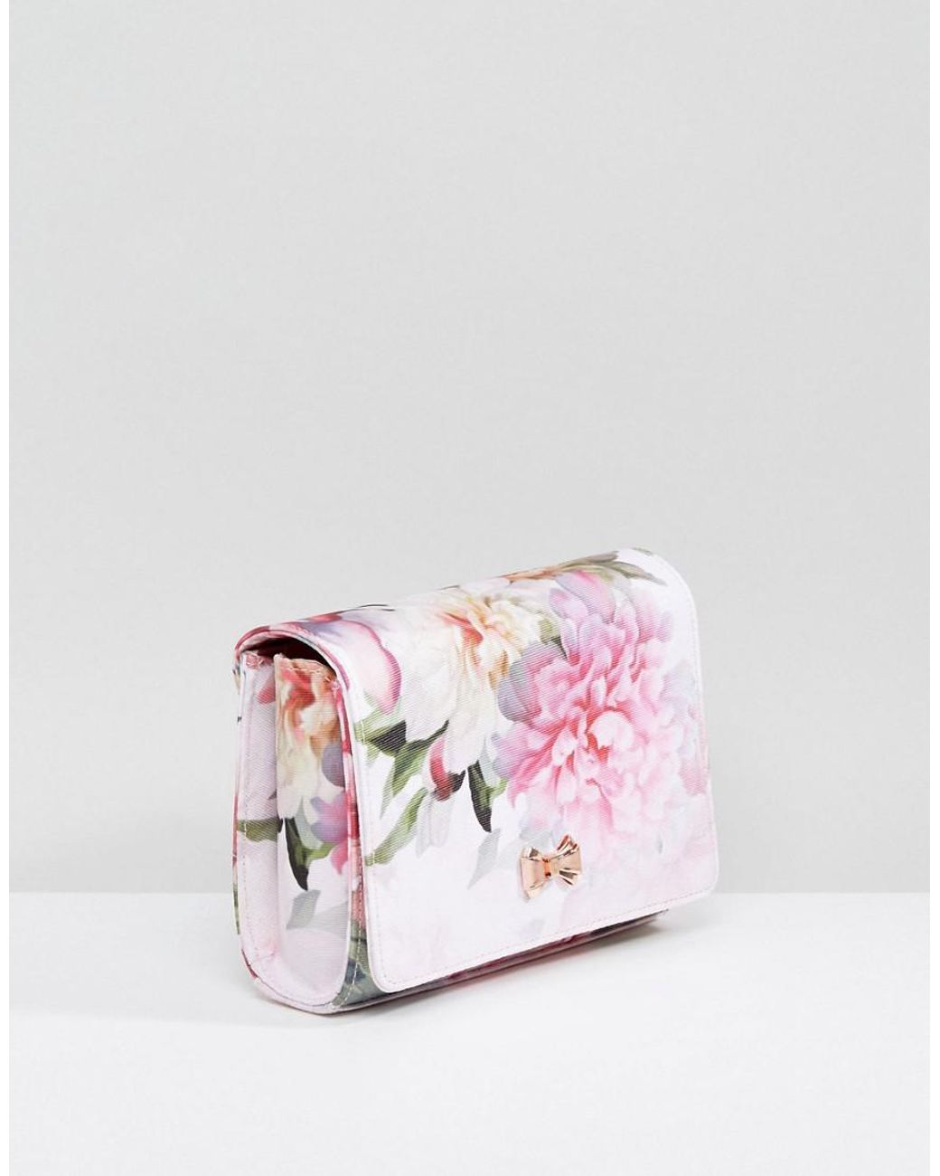 Ted Baker Massie Painted Posie Bow Detail Clutch in Pink | Lyst