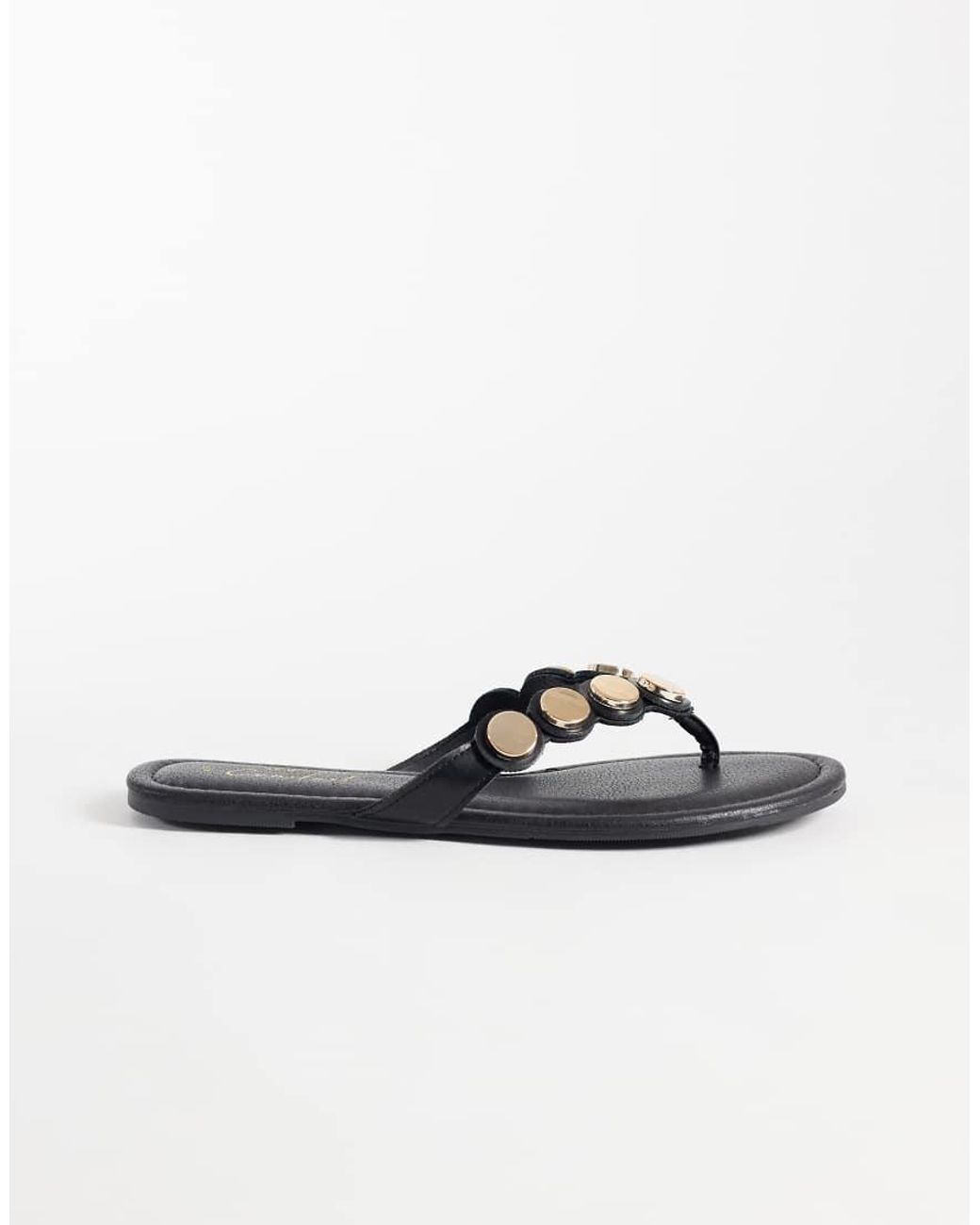 New Look Black Scallop Detail Toe Post Sandal