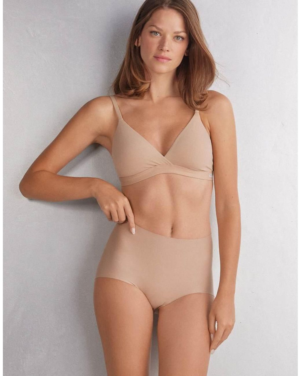 Intimissimi Brown Light Shaping High-Waisted Cotton Briefs