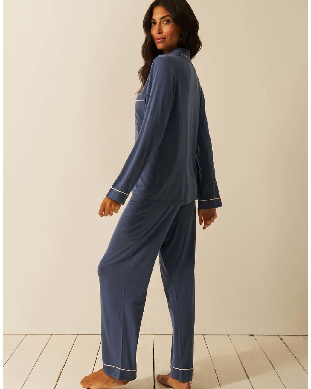 Stripe & Stare Blue Long Pyjama Set