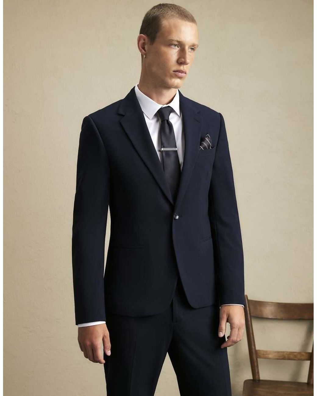 River Island Blue Skinny Fit Suit Jacket for men