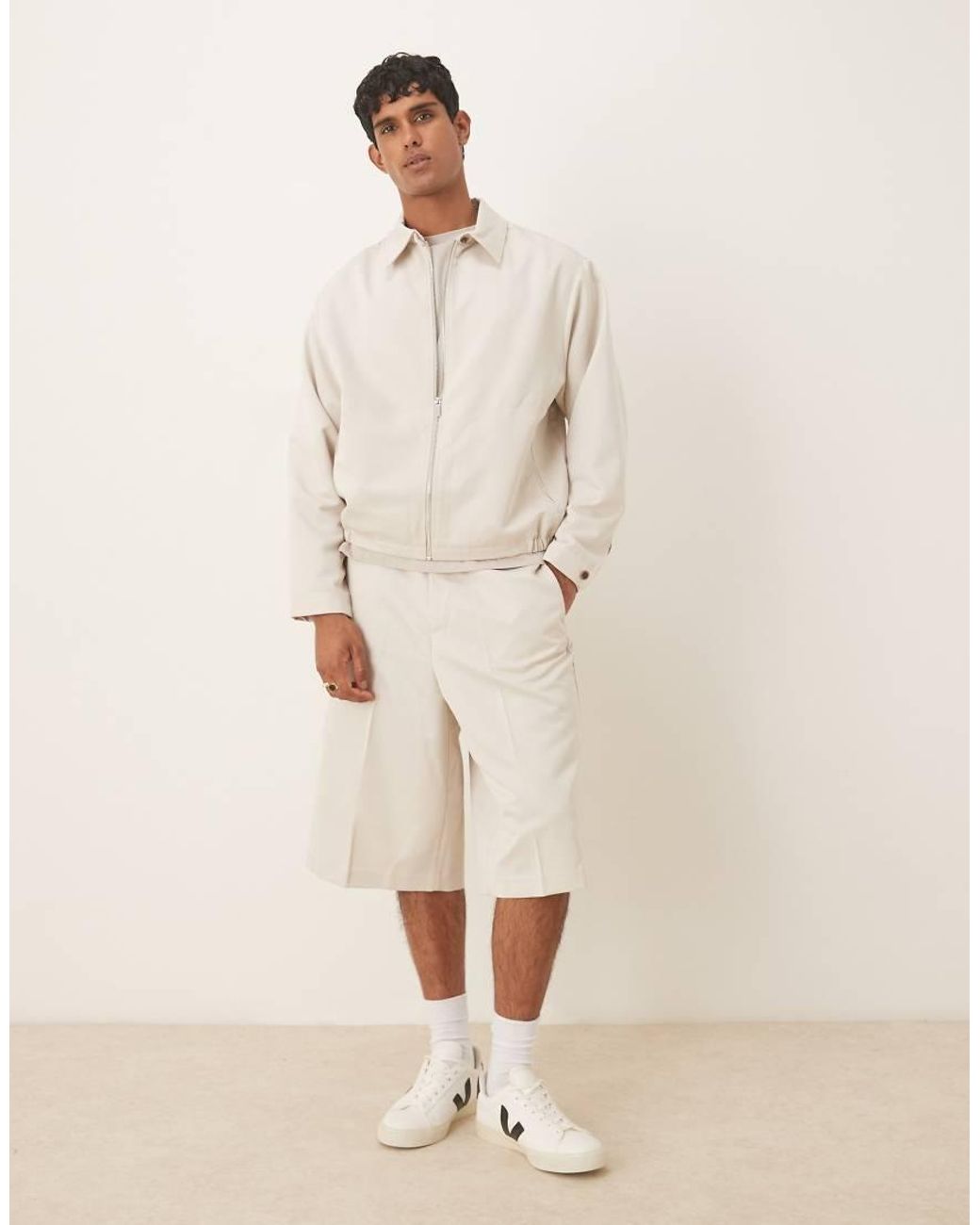 ASOS Natural Smart Co-ord Oversized Bermuda Shorts for men