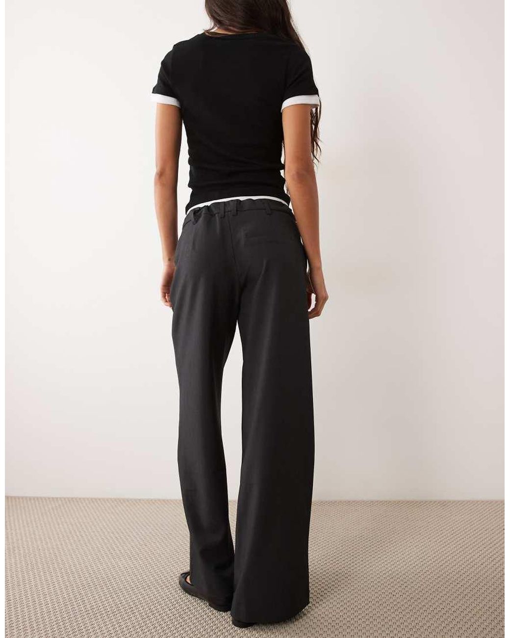 Mango Black Teen Tie Waist Tailored Straight Trouser
