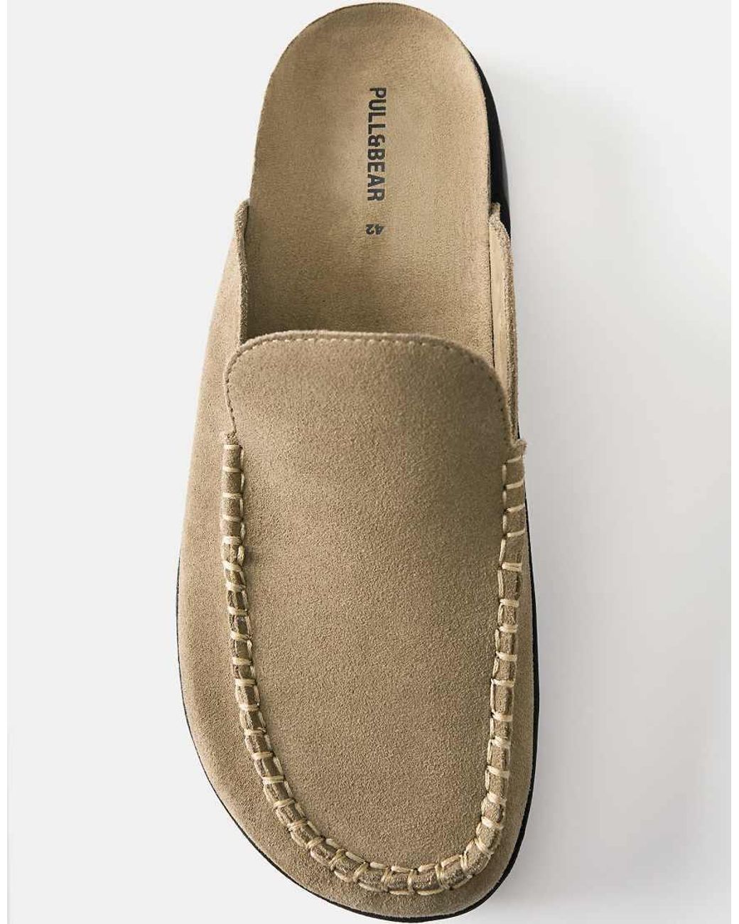 Pull&Bear Natural Leather Clogs for men