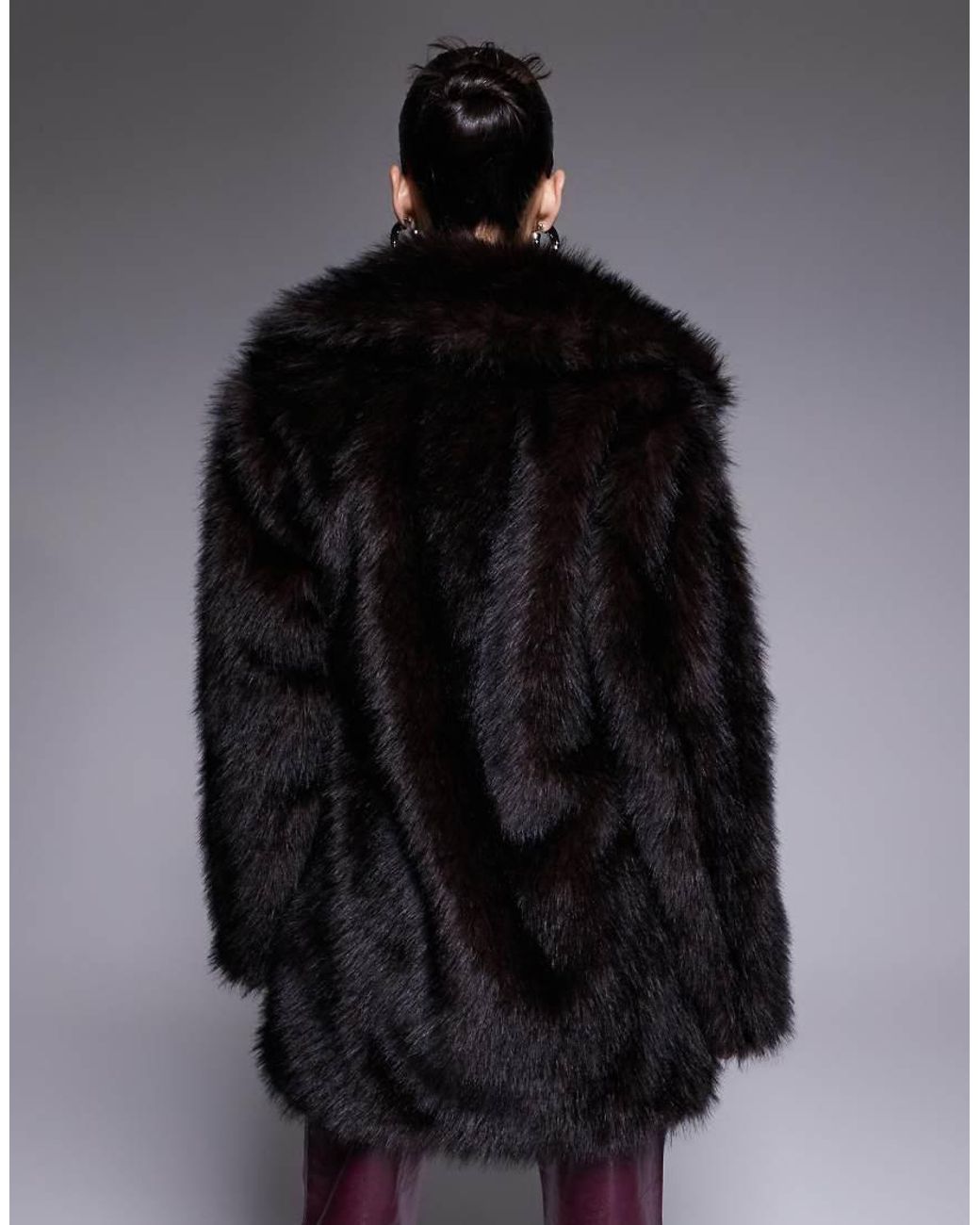 The Frolic Purple Exclusive Oversized Collar Faux Fur Jacket