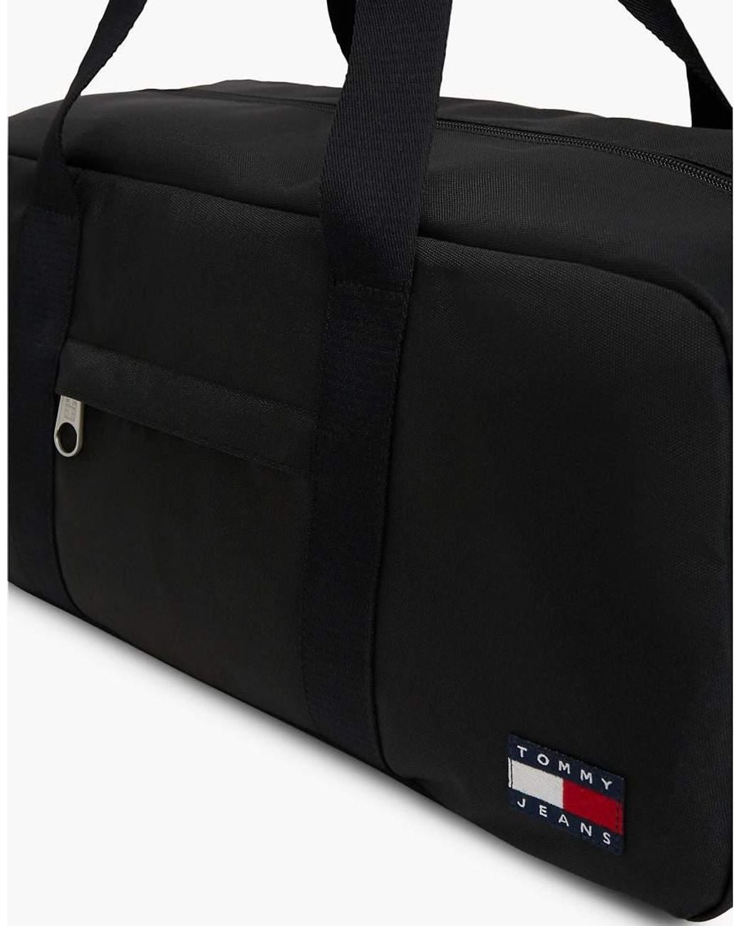 Tommy Hilfiger Black Essential Repeat Logo Duffel Bag for men