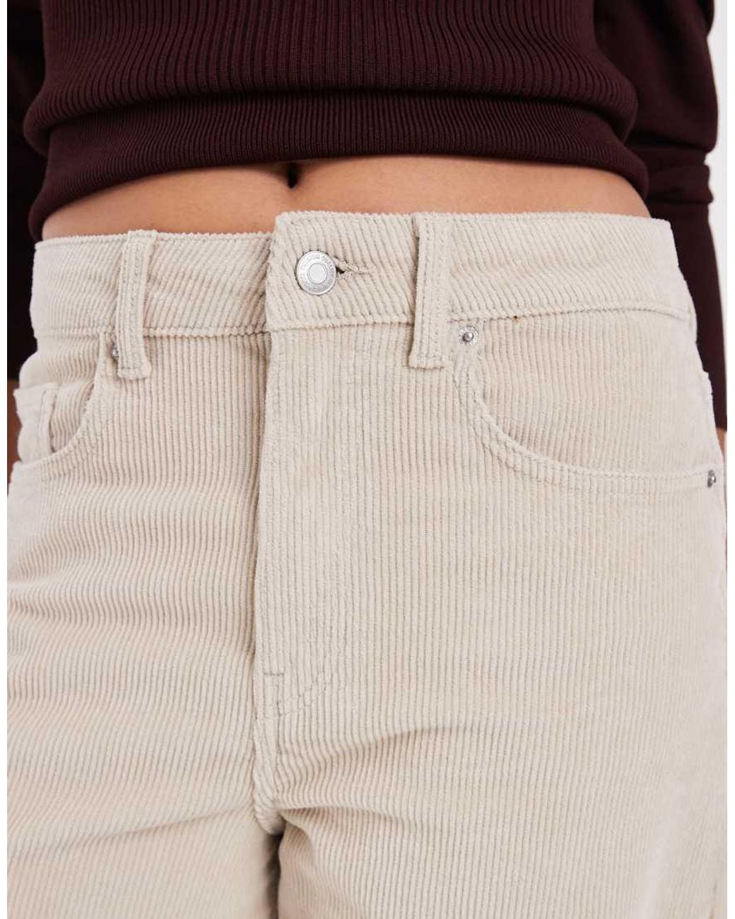 Vero Moda Natural Billie Barrel Leg Cord Trousers