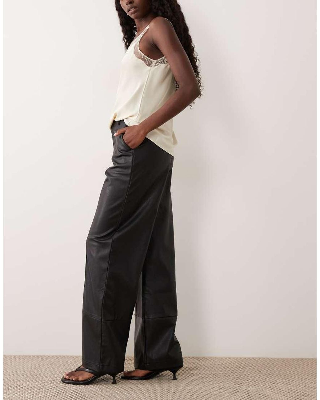 Bardot Blue Marlow Pu Wide Leg Pant