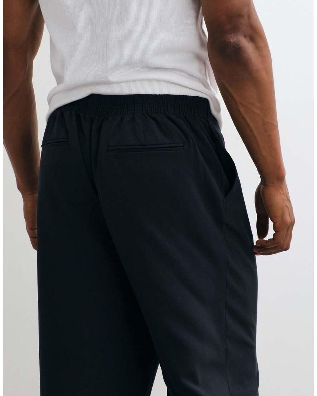ASOS White Flexmax Smart Wide Leg Trousers for men