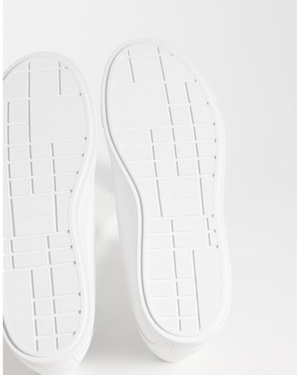 Calvin Klein White Leather Low Profile Cupsole Sneakers for men