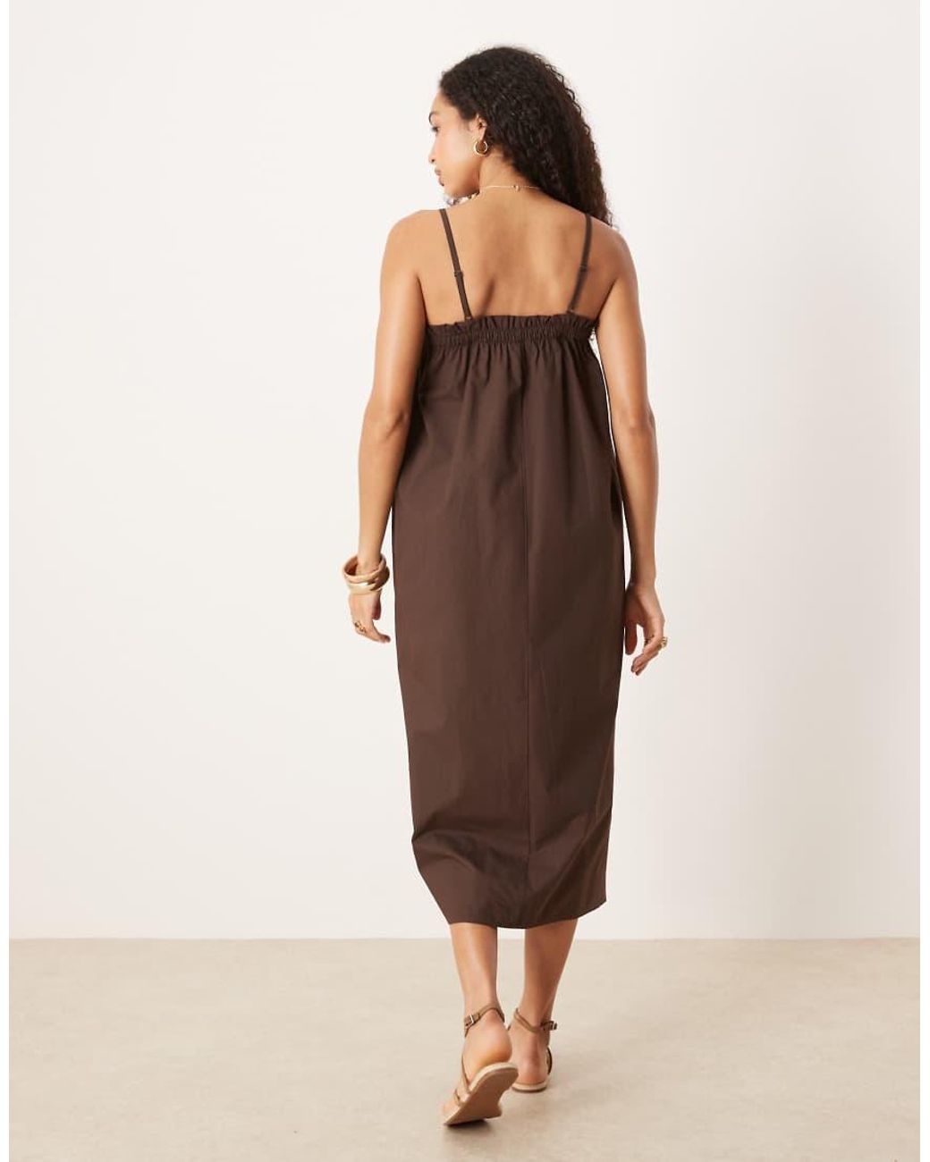 ASOS Natural Trapeze Maxi Cami Dress