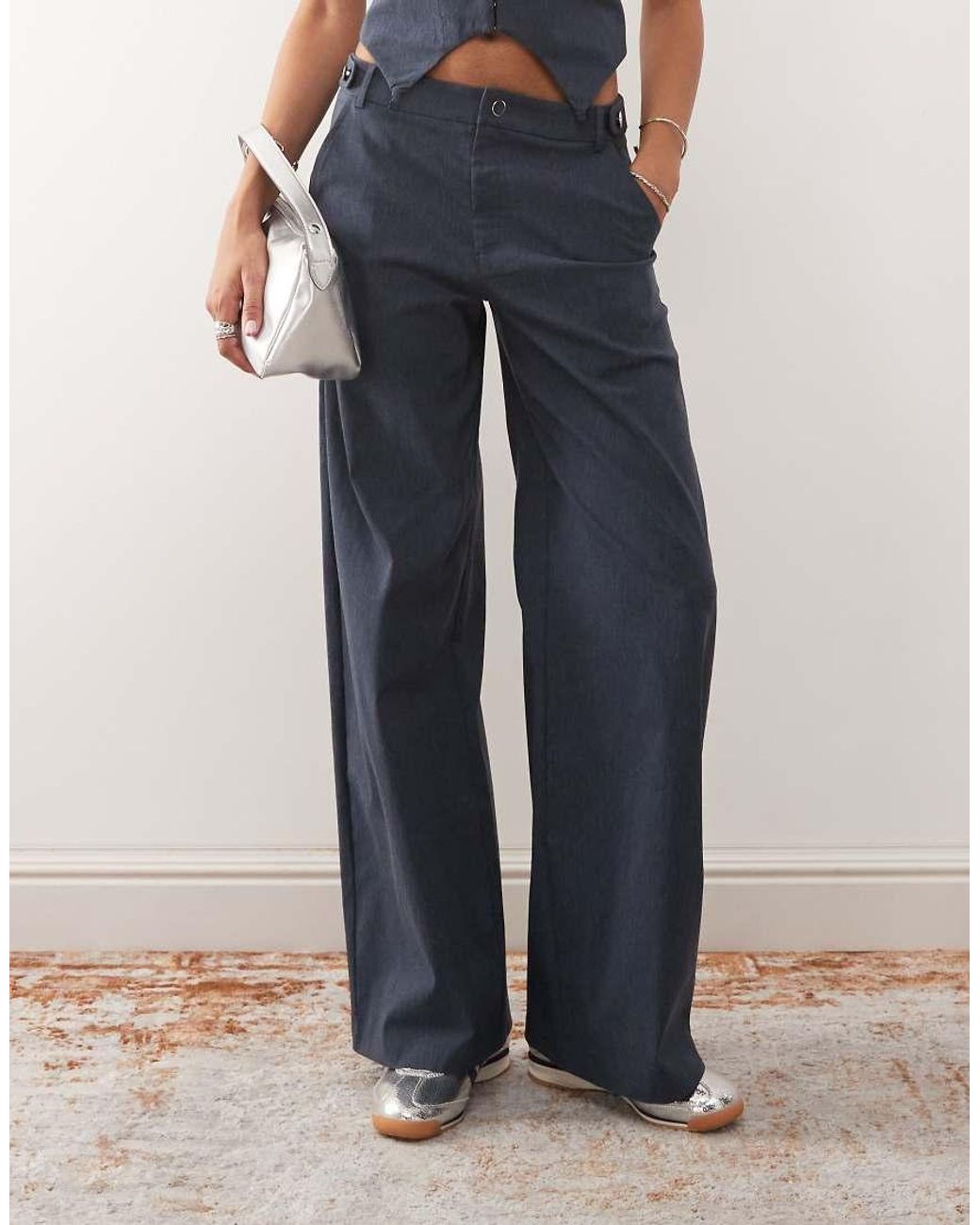 Collusion Natural Bengaline Tailored Low Rise Trousers
