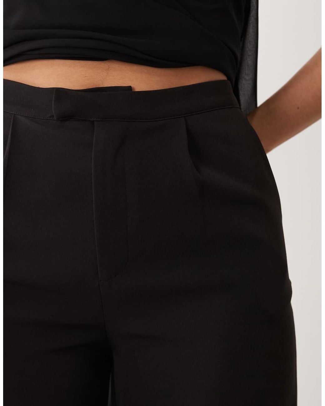 Kaiia Black Exclusive High Waisted Tailored Wide Leg Trousers Co-Ord
