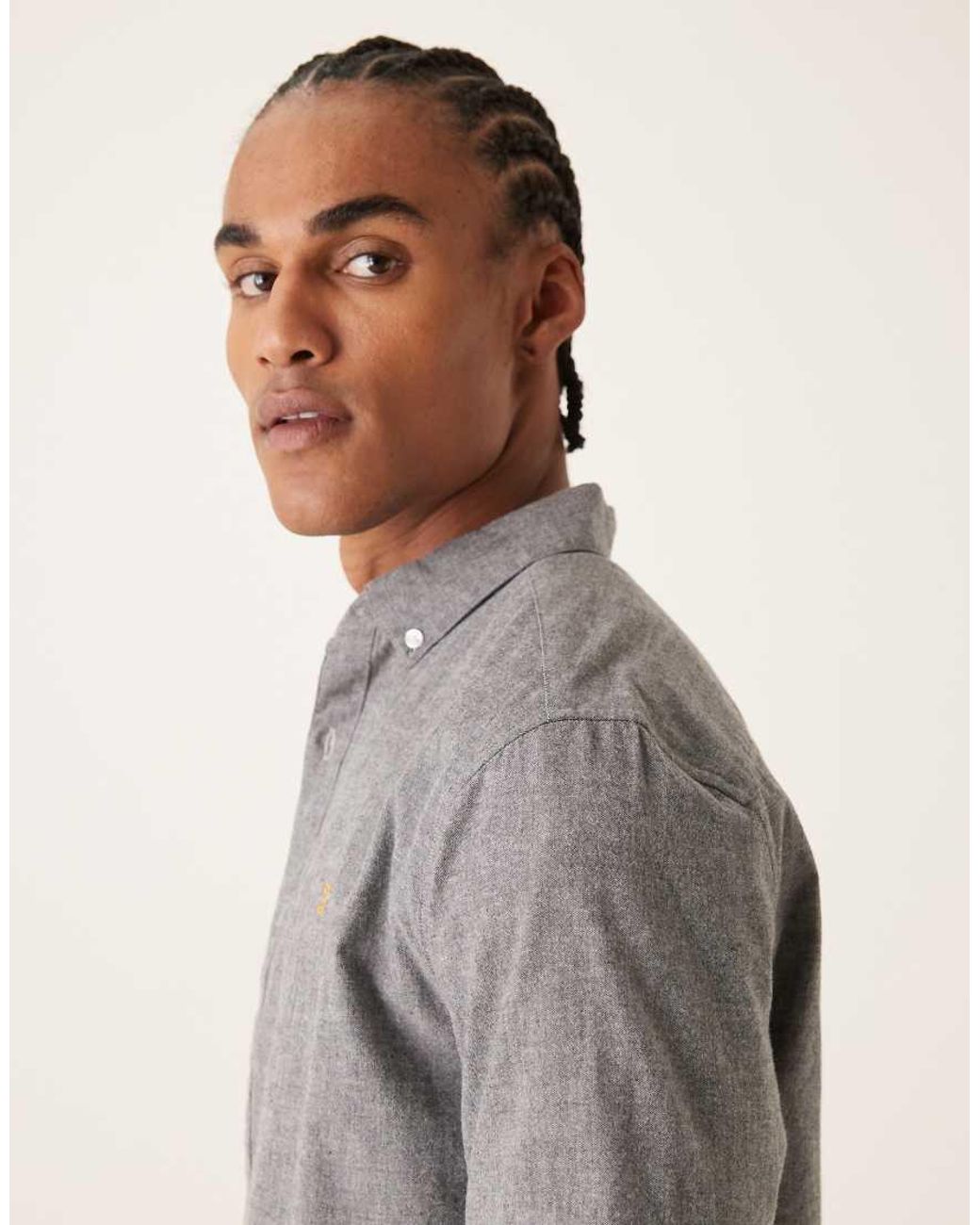Farah Gray Steen Long Sleeve Casual Logo Shirt for men