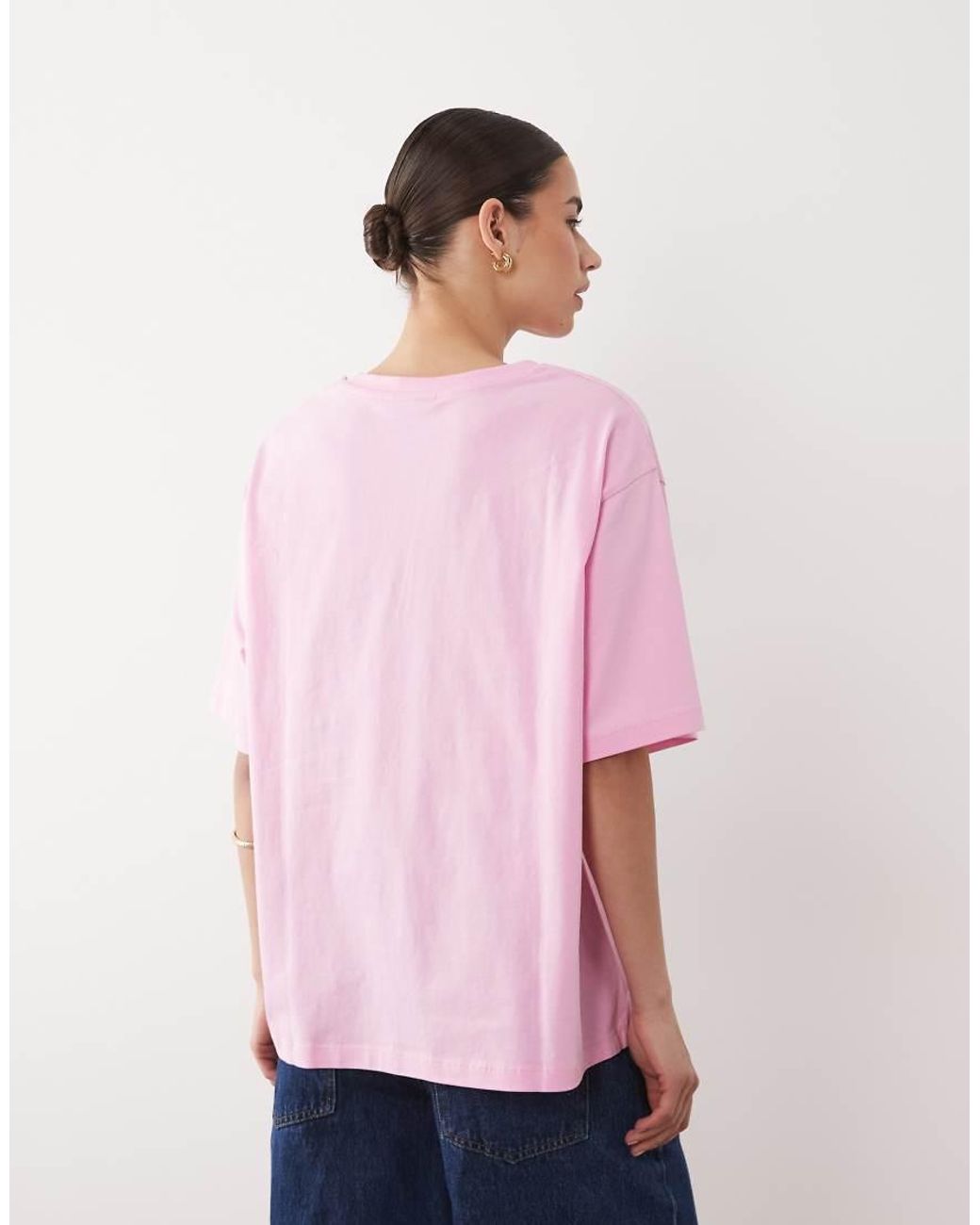 ASOS Pink Oversized T-shirt With Sweden Varsity Graphic