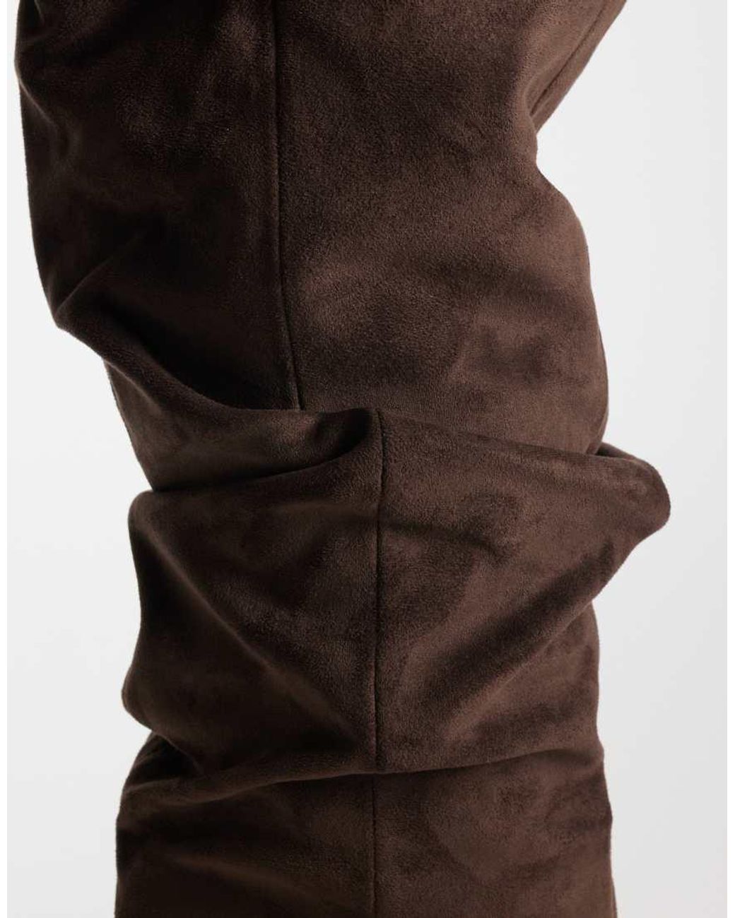 SIMMI Brown Simmi London Wide Fit maggie Ruched Knee Boots