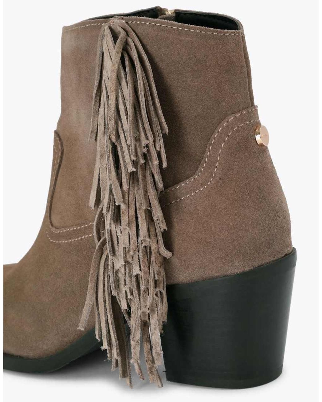 Carvela Kurt Geiger Brown Secilly Western Low Ankle Boots