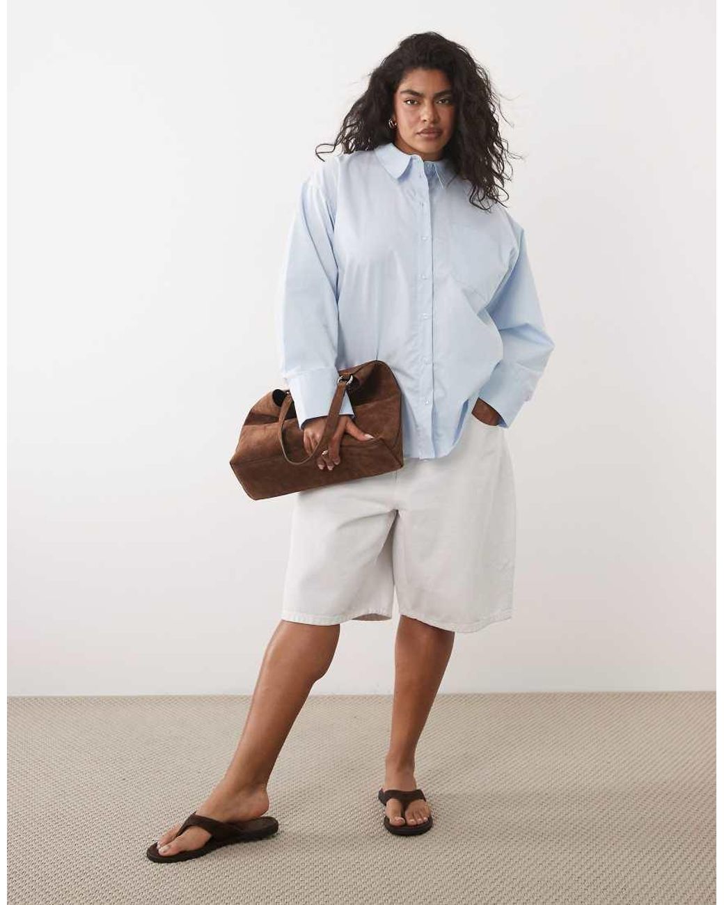 ASOS White Asos Design Curve Classic Cotton Shirt
