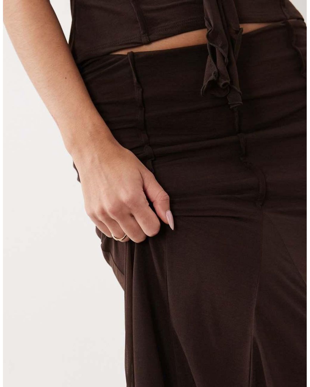ASOS Purple Stretch Chiffon Godet Cropped Skirt