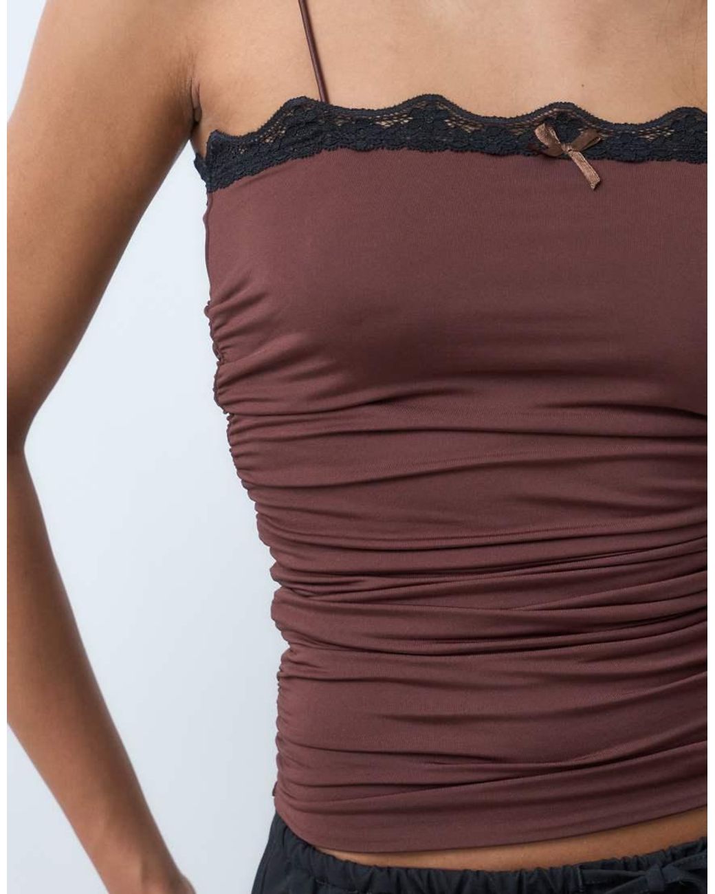 ASOS Purple Slinky Ruched Side Cami